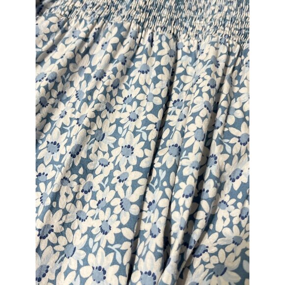 Madewell Lucie Smocked Floral Midi Dress With Puff Sleeves Medium - Picture 11 of 16